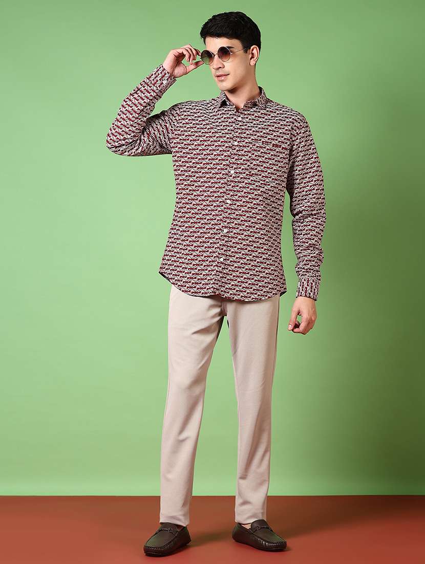 men printed long sleeve regualr fit casual shirt - 21649805 -  Standard Image - 4