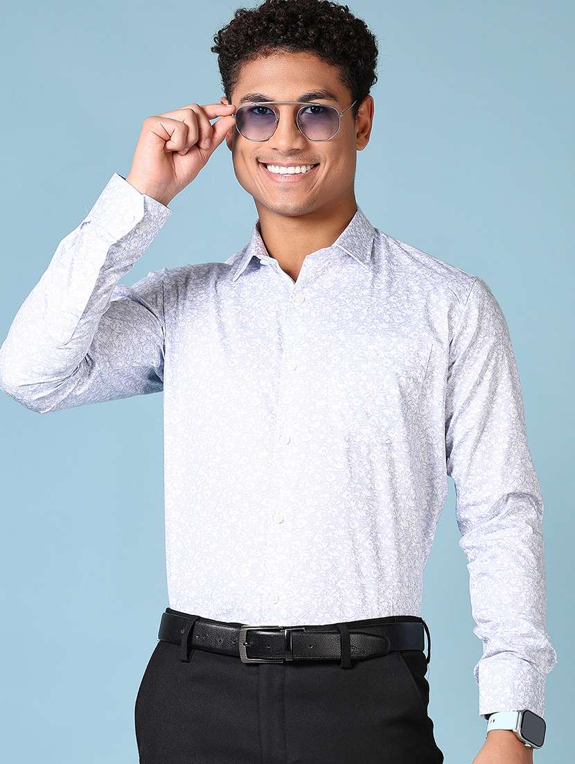 men long sleeves printed formal shirt - 21649810 - Standard Image - 1