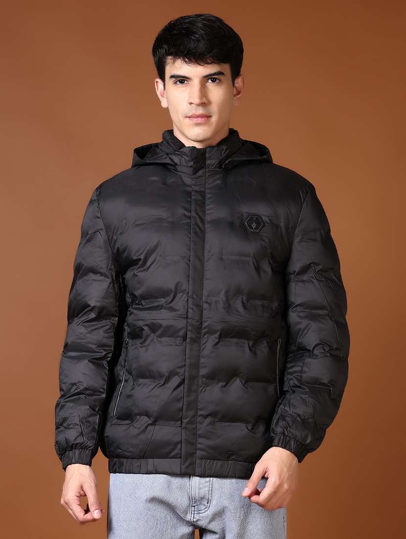 men solid long sleeve hooded puffer jacket - 21649832 -  Standard Image - 1