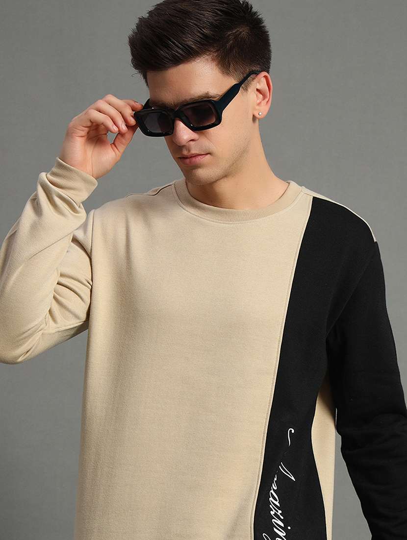 men long sleeves color block sweatshirt - 21649863 -  Standard Image - 1