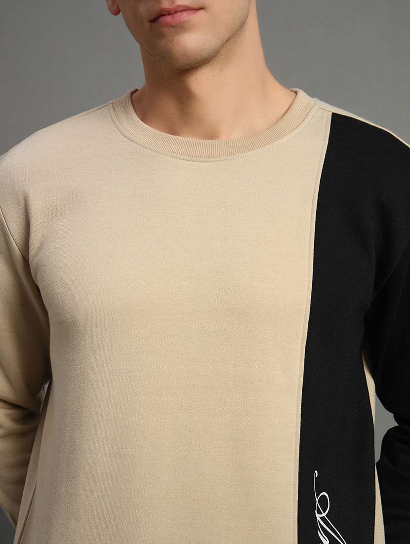 men long sleeves color block sweatshirt - 21649863 -  Standard Image - 4