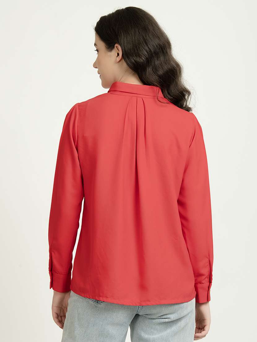 women solid boxy shirt - 21650224 -  Standard Image - 1