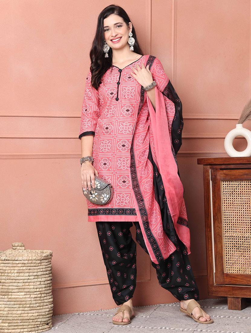 women bandhani kurta salwar set with dupatta - 21650291 -  Standard Image - 1