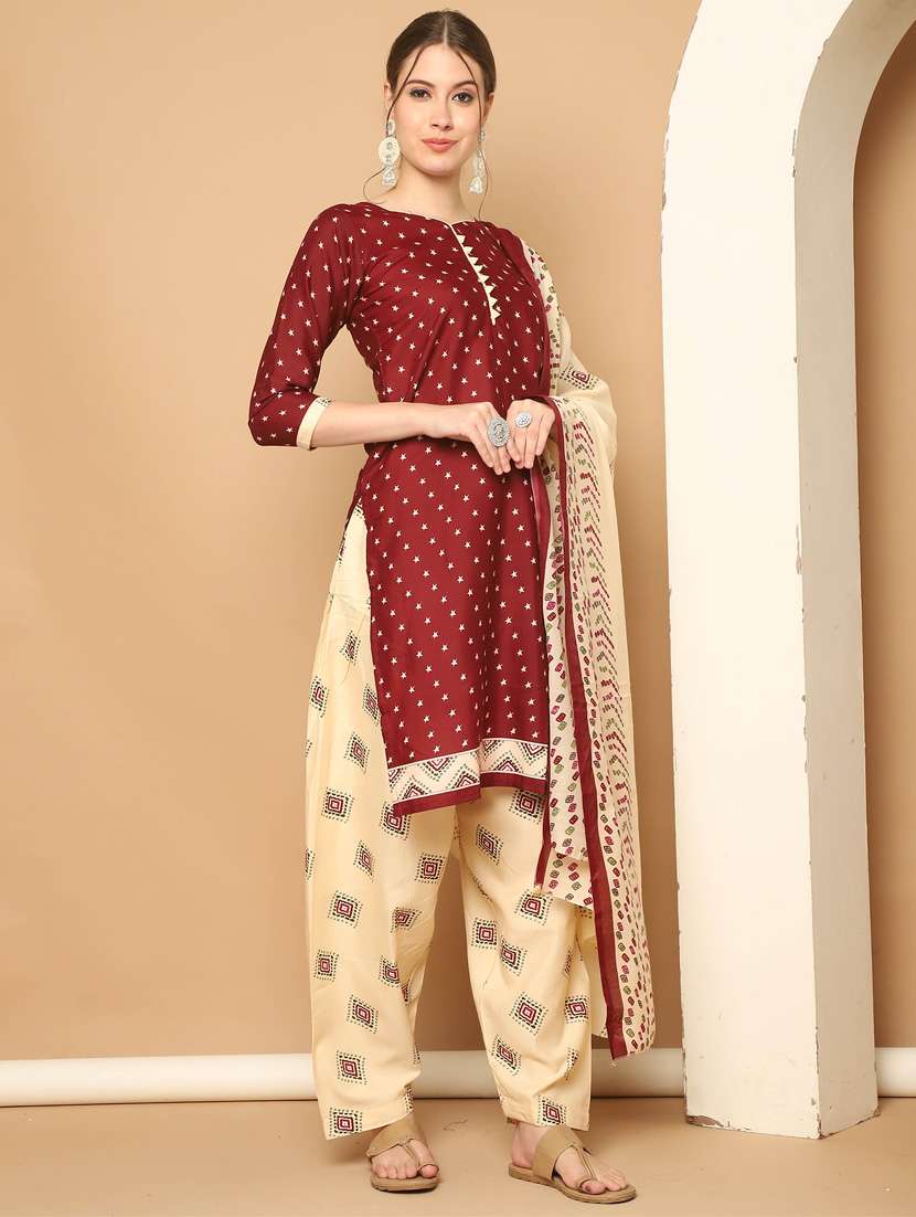 women printed kurta salwar set with dupatta - 21650303 -  Standard Image - 1
