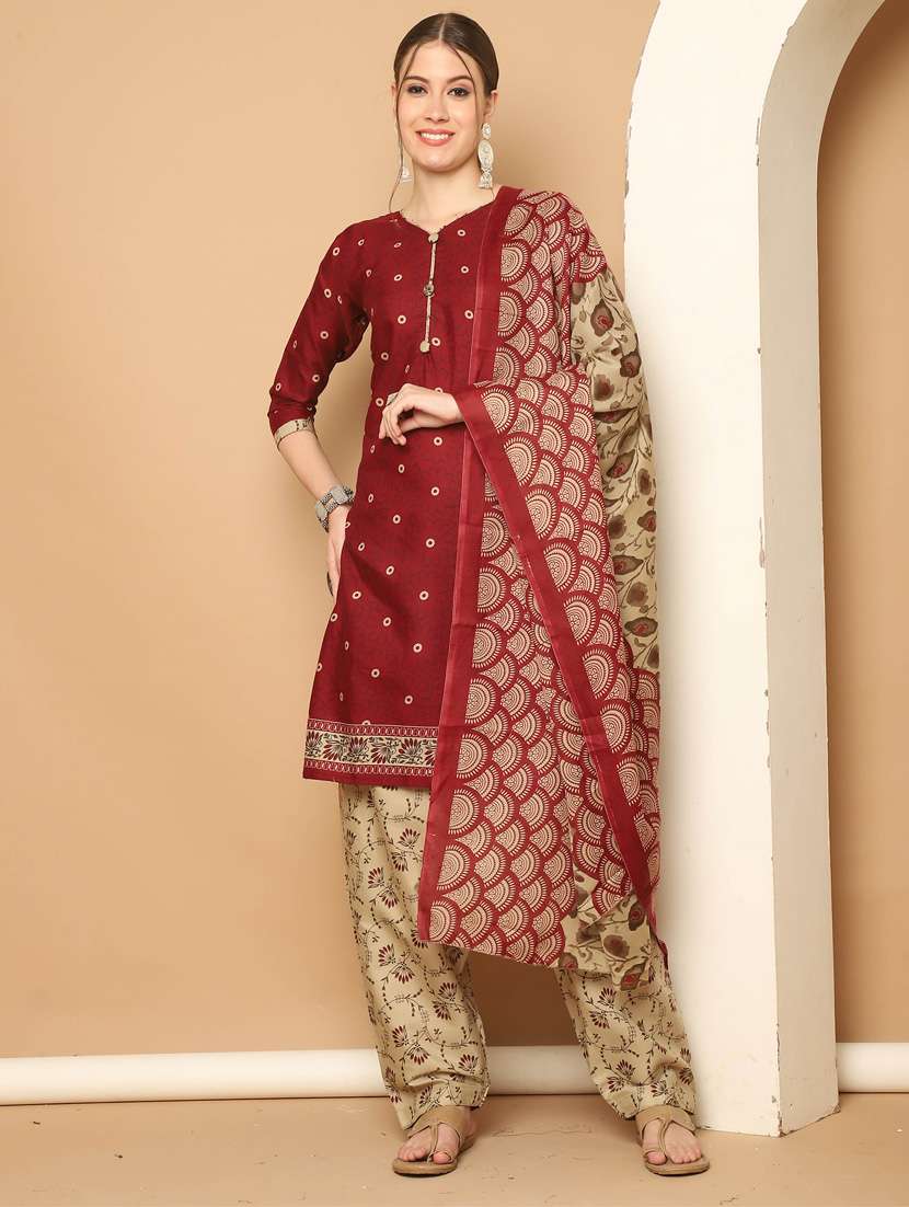 women printed kurta salwar set with dupatta