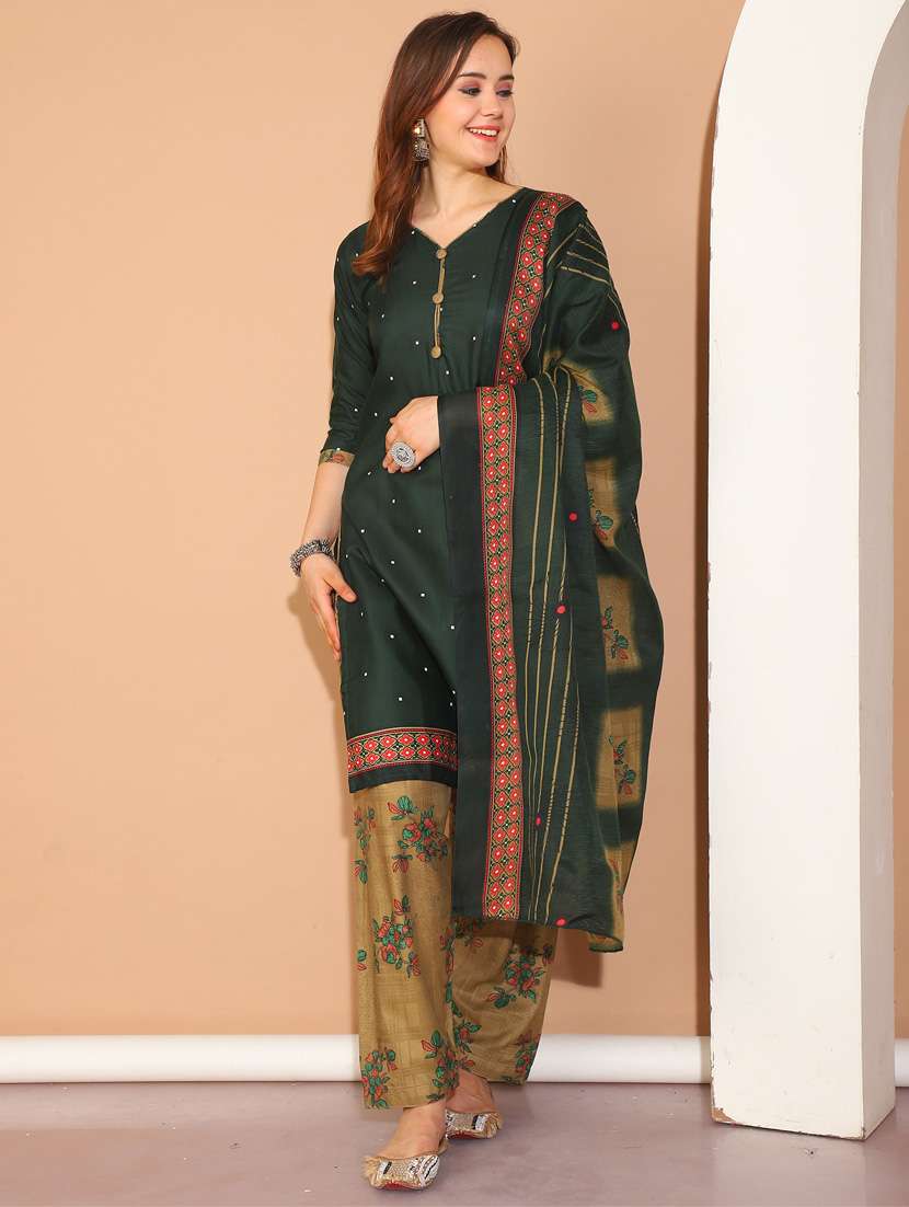 women printed kurta salwar set with dupatta
