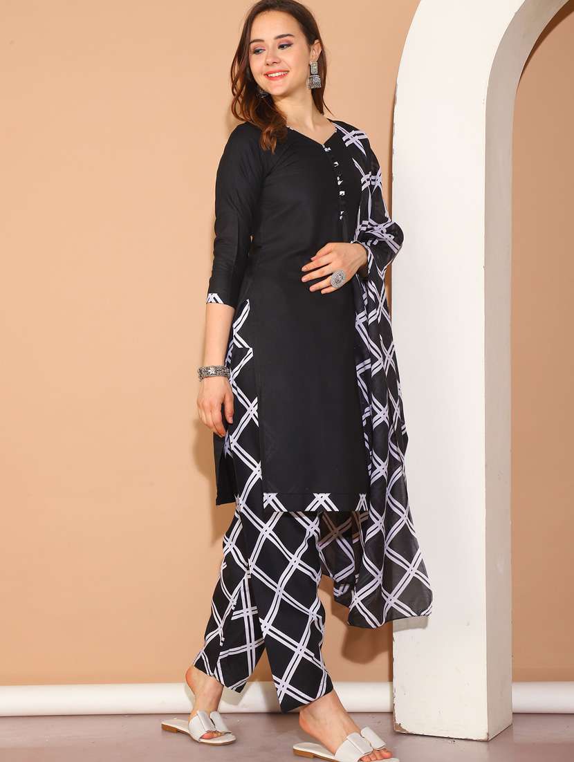 women solid kurta salwar set with dupatta - 21650320 -  Standard Image - 1