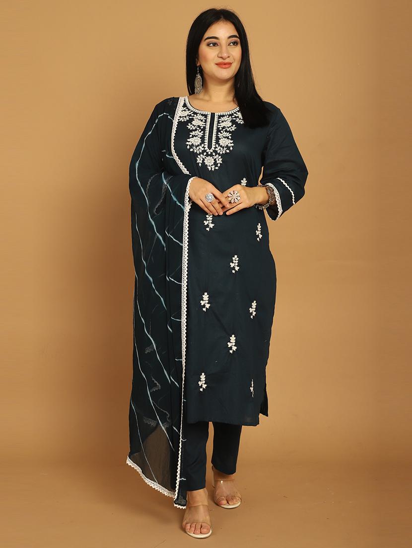 women embroidered kurta pant set with dupatta - 21650331 -  Standard Image - 1