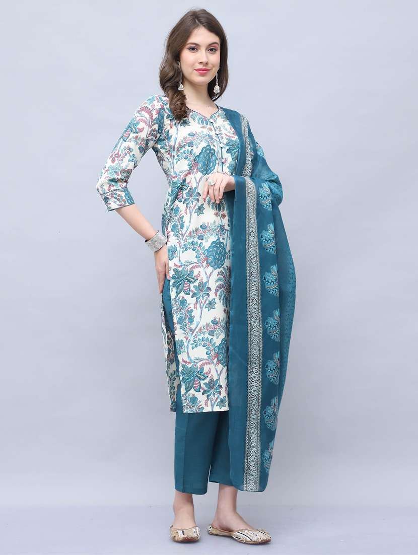 women floral kurta pant set with dupatta - 21650340 -  Standard Image - 1