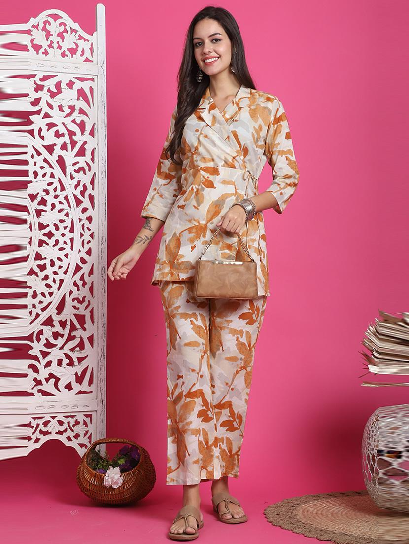 women printed cotton top and trouser co-ord set - 21650369 -  Standard Image - 1