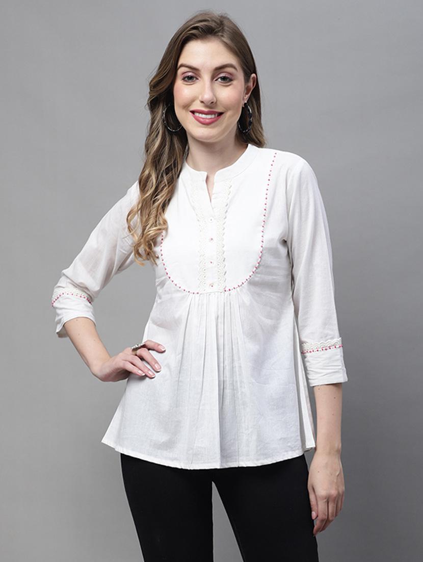 off white cotton regular tunic