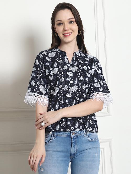 women black floral printed top - 21650566 -  Standard Image - 0