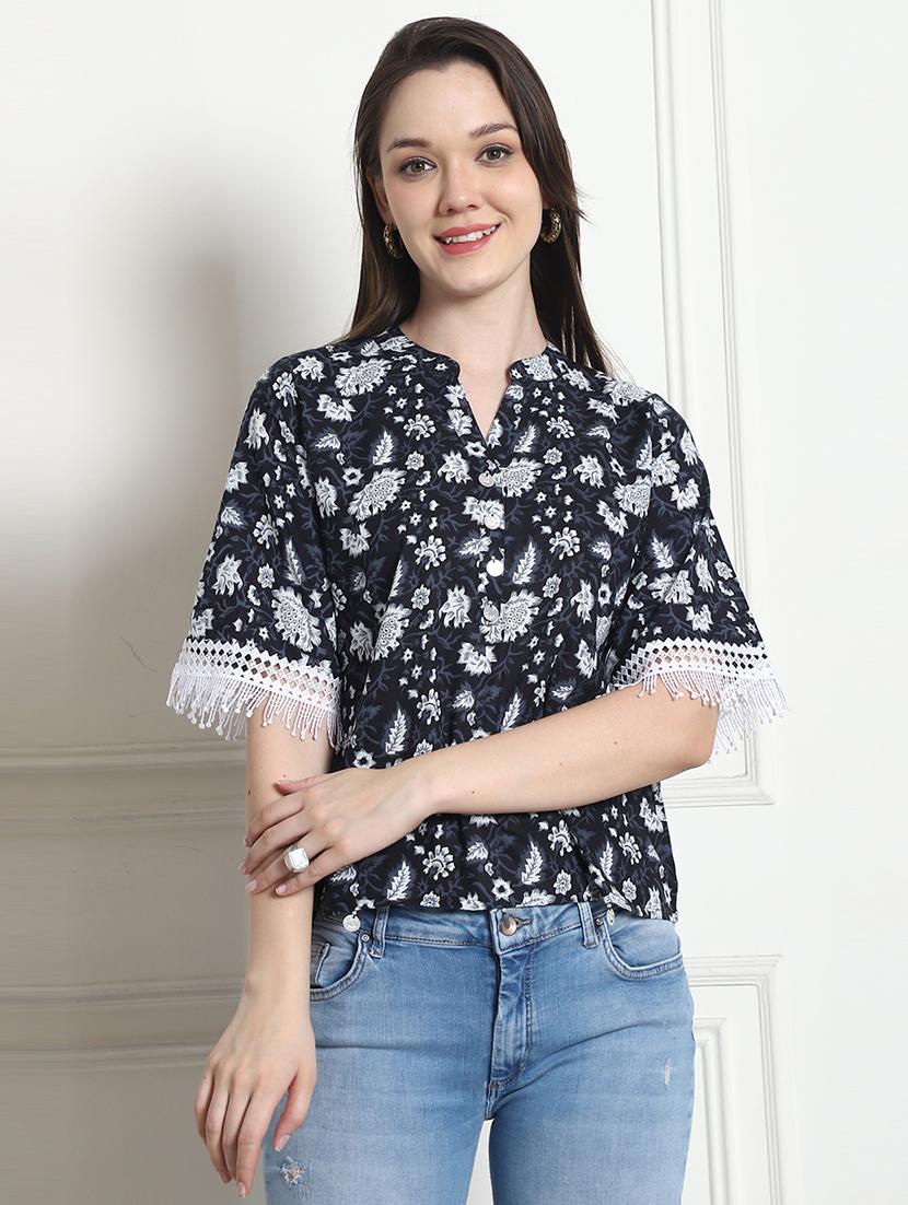 women black floral printed top - 21650566 -  Zoom Image - 0