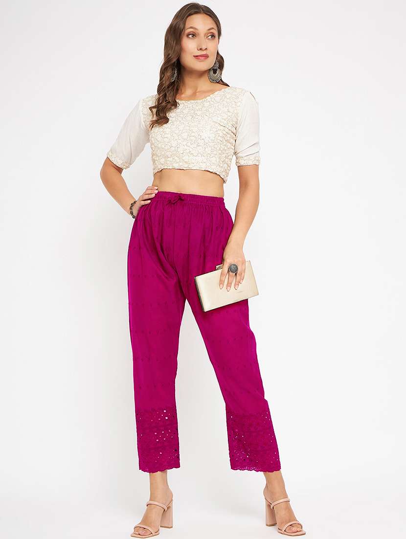 women mid rise solid tapered pant - 21650727 -  Standard Image - 4