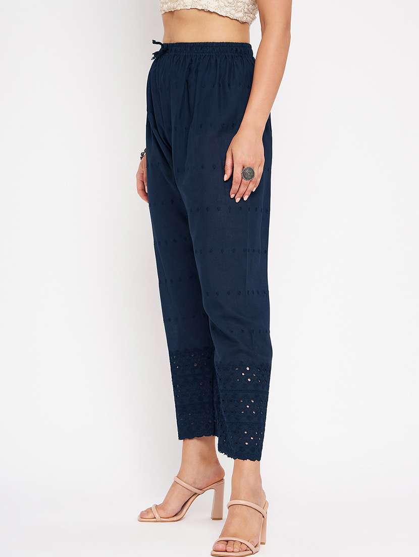 women mid rise solid tapered pant - 21650730 -  Standard Image - 1