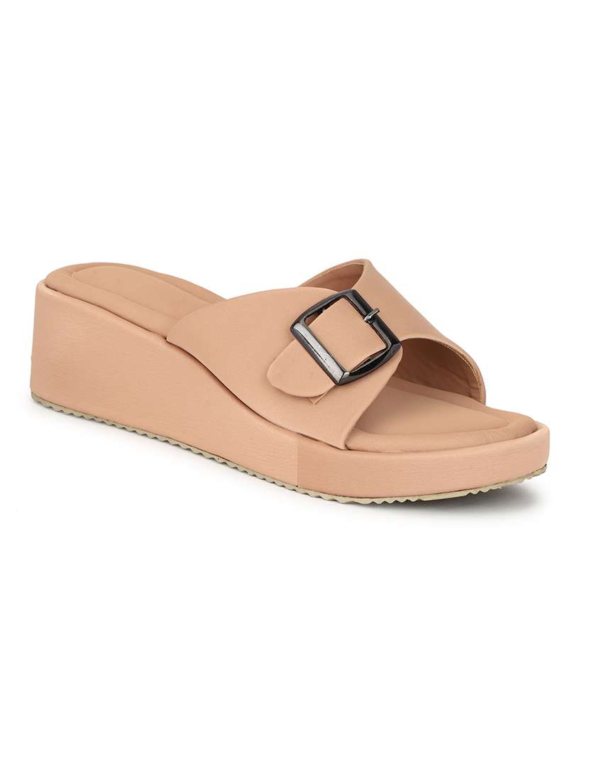 women nude solid wedge