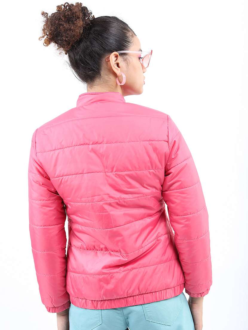 women solid long sleeves quilted jacket - 21650977 -  Standard Image - 1
