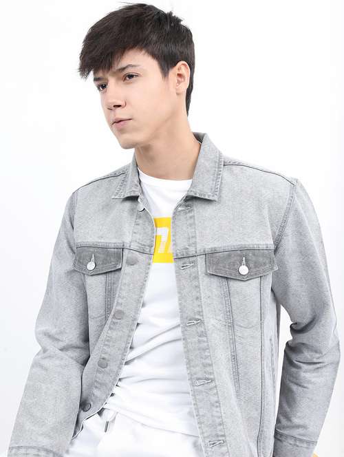 men solid long sleeve denim jacket - 21651008 -  Standard Image - 0