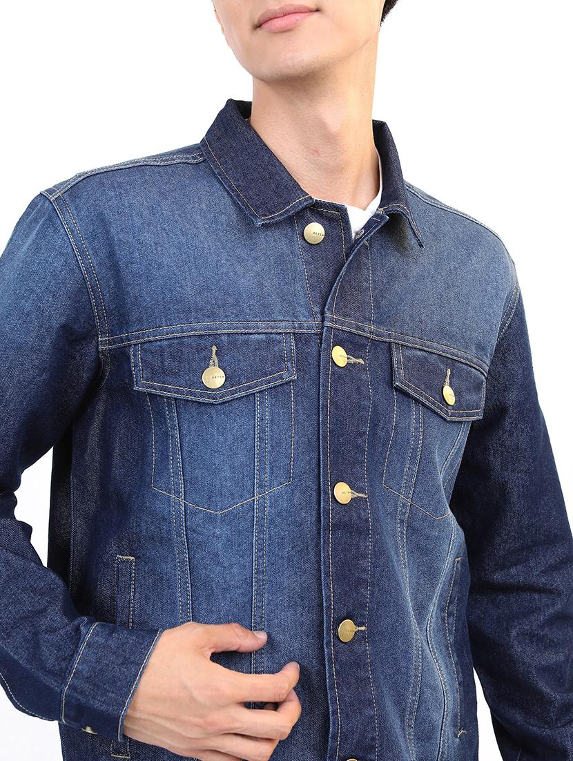 men solid long sleeve denim jacket - 21651023 - Standard Image - 4