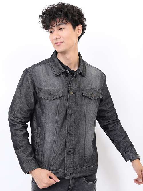 men solid long sleeve denim jacket - 21651024 -  Standard Image - 0