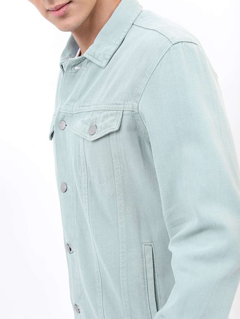 men solid long sleeve denim jacket - 21651030 -  Standard Image - 4
