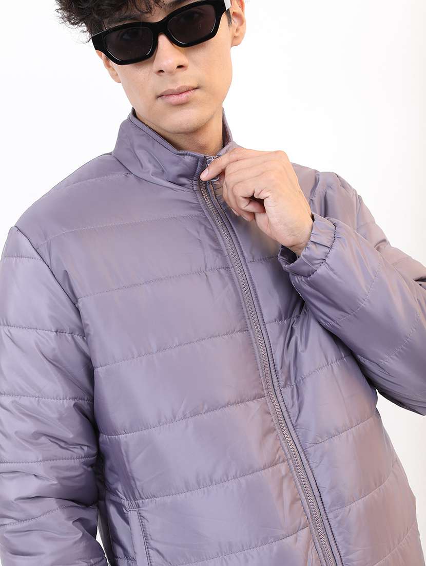 men long sleeves solid quilted jacket - 21651037 - Standard Image - 4