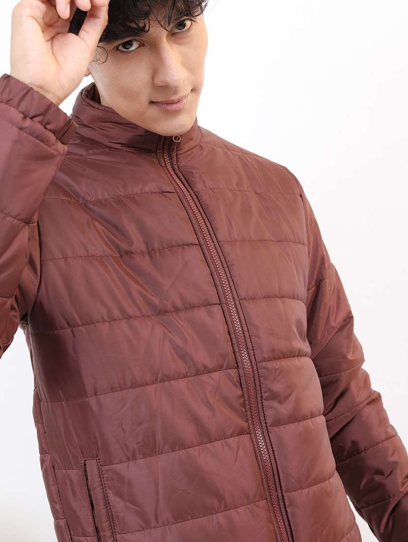 men long sleeves solid quilted jacket - 21651041 - Standard Image - 4
