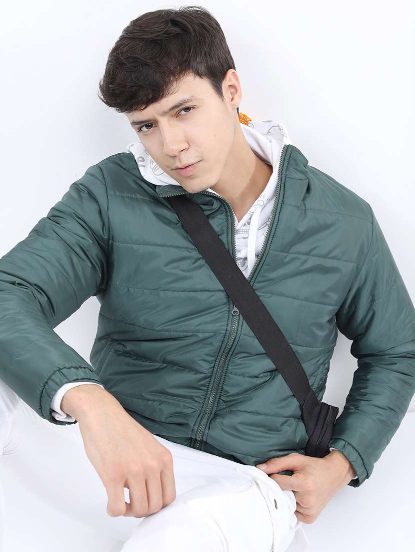 men solid long sleeve quilted jacket - 21651046 -  Standard Image - 1