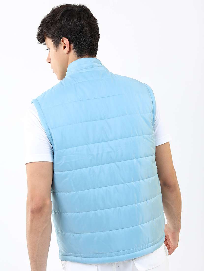 men solid sleeveless quilted jacket - 21651053 -  Standard Image - 1