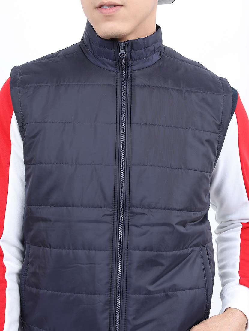 men solid sleeveless quilted jacket - 21651056 -  Standard Image - 4