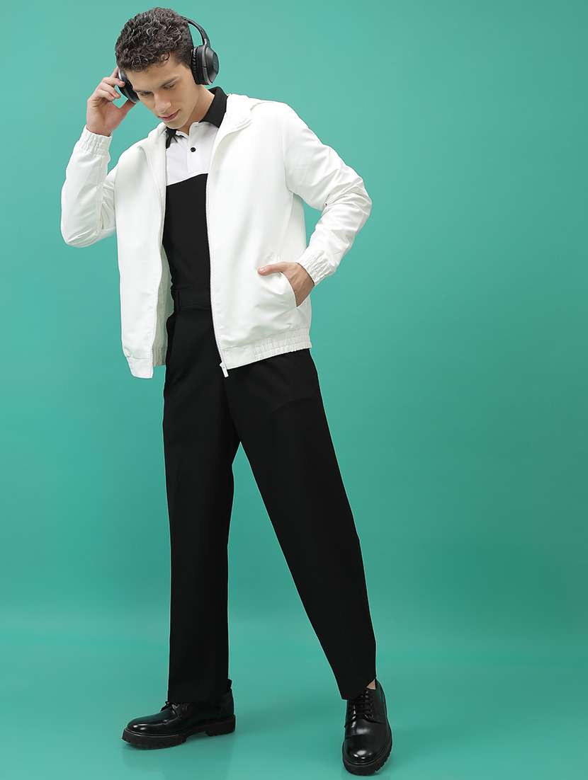 men solid long sleeve hood neck bomber jacket  - 21651062 -  Standard Image - 4