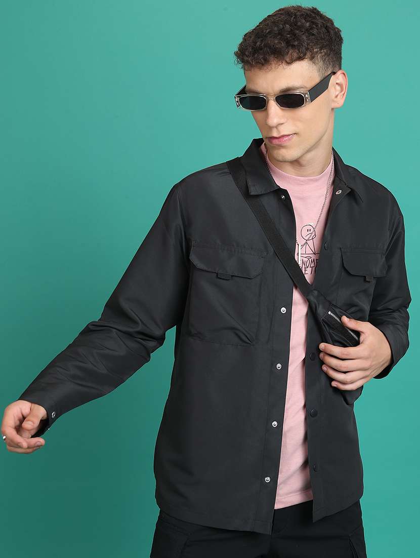 men solid long sleeve casual jacket - 21651066 -  Standard Image - 1