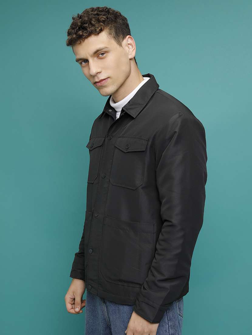men solid long sleeve casual jacket - 21651068 -  Standard Image - 1