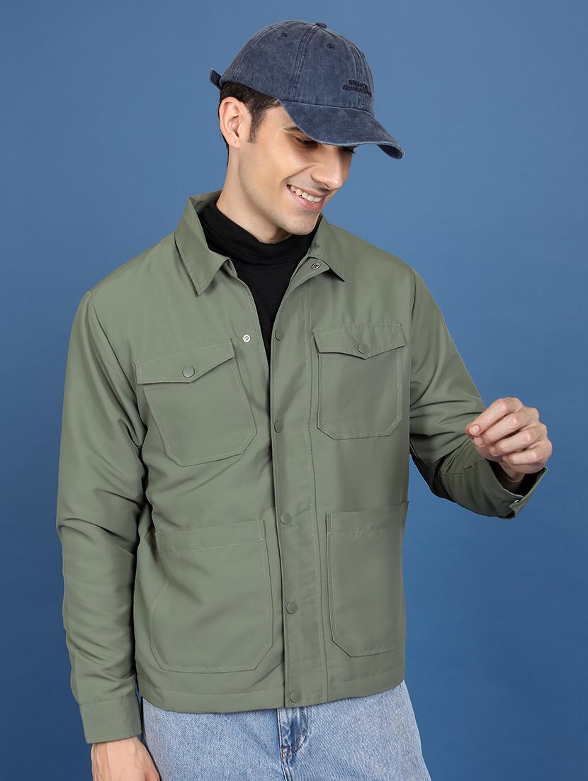 men solid long sleeve casual jacket - 21651069 -  Standard Image - 1