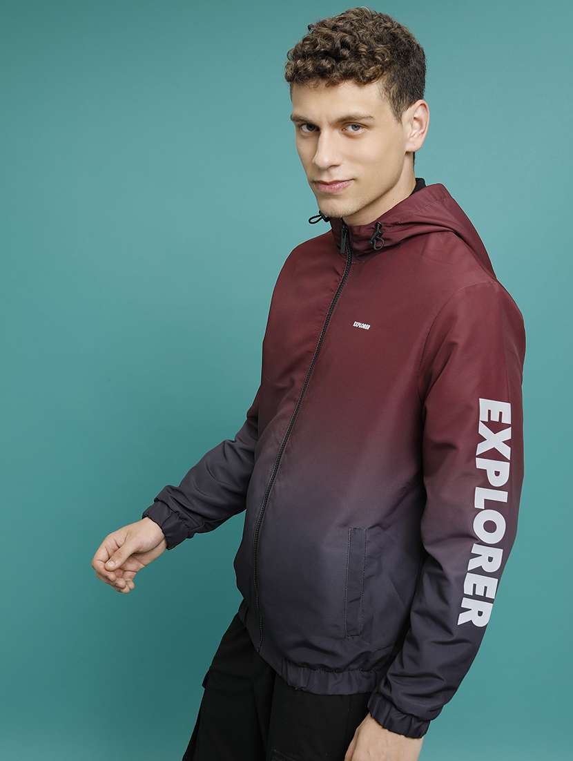 men printed long sleeve hooded bomber jacket - 21651076 -  Standard Image - 1