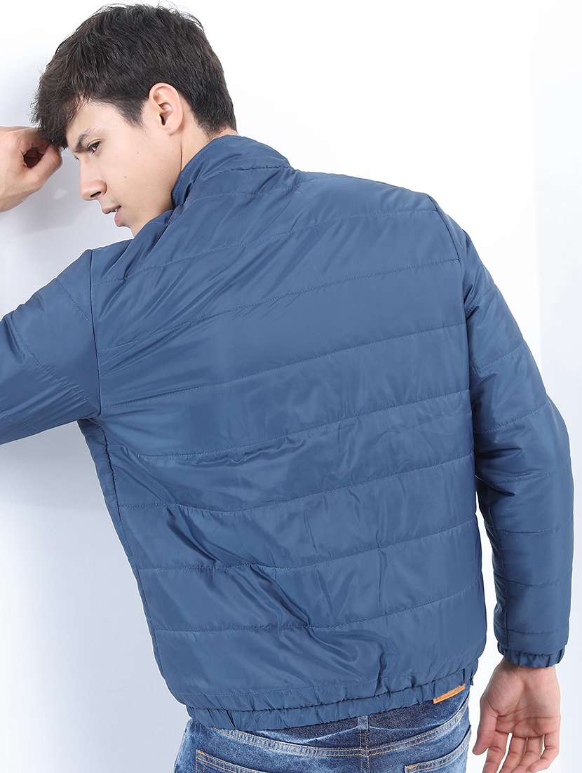 men solid long sleeve quilted jacket - 21651089 - Standard Image - 1