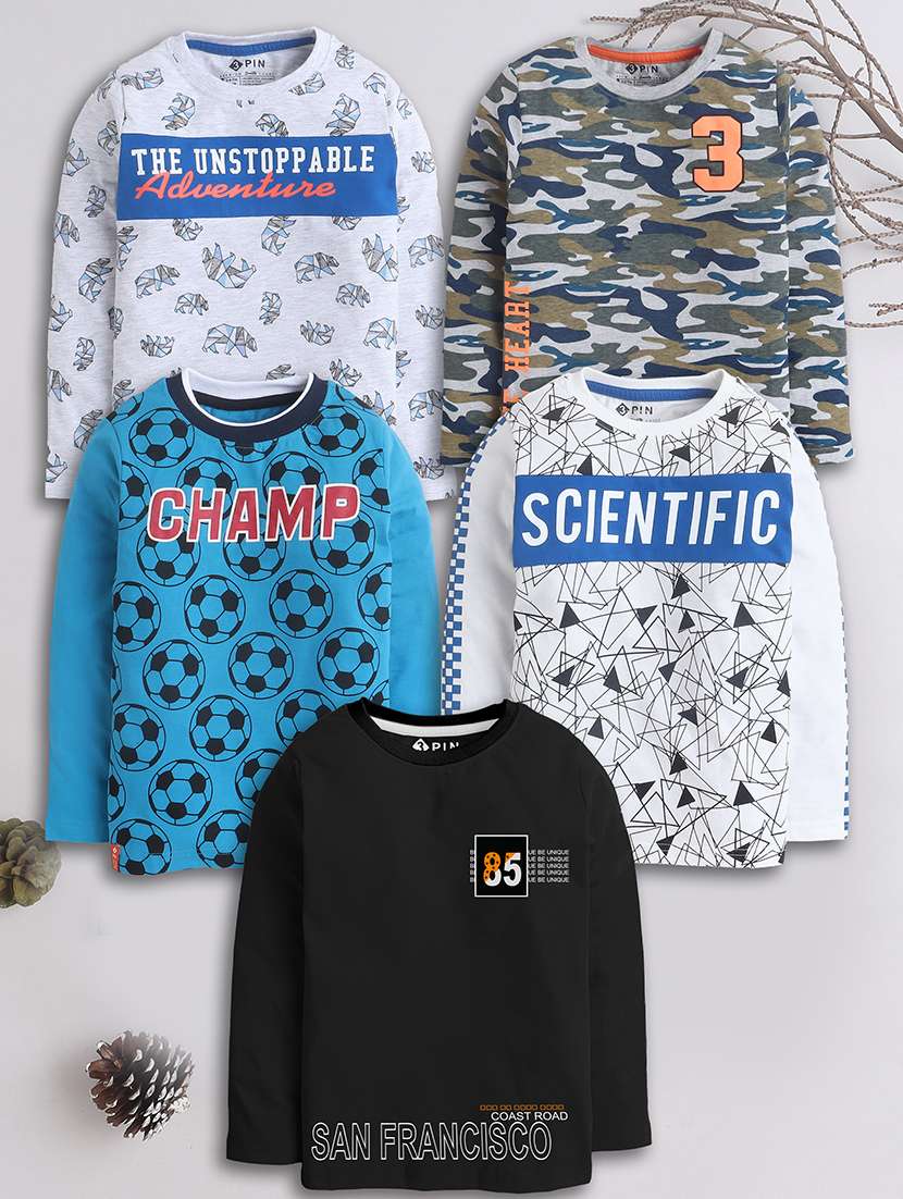 boys pack of 5 printed sweatshirts - 21651091 - Zoom Image - 0