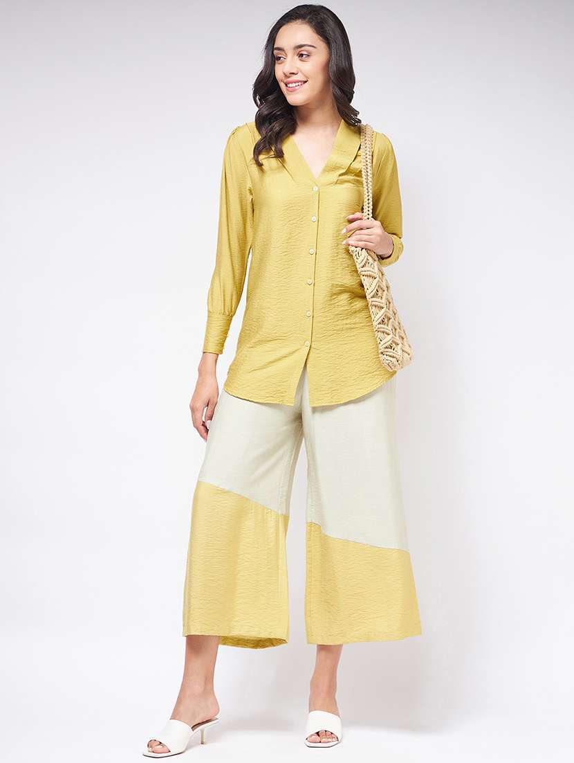 women solid puff sleeves regular shirt - 21651104 -  Standard Image - 4