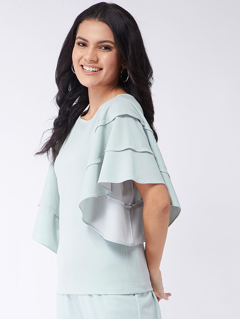 women solid round neck regular top - 21651107 -  Standard Image - 1