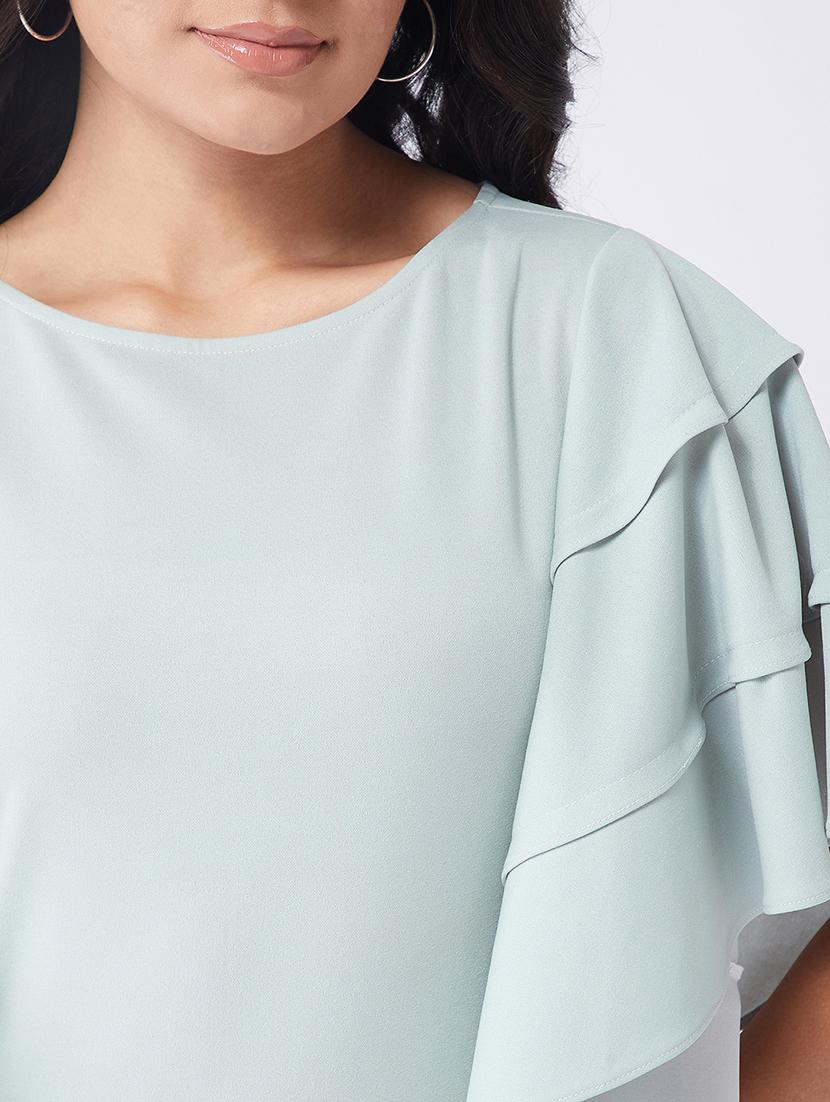 women solid round neck regular top - 21651107 - Standard Image - 4