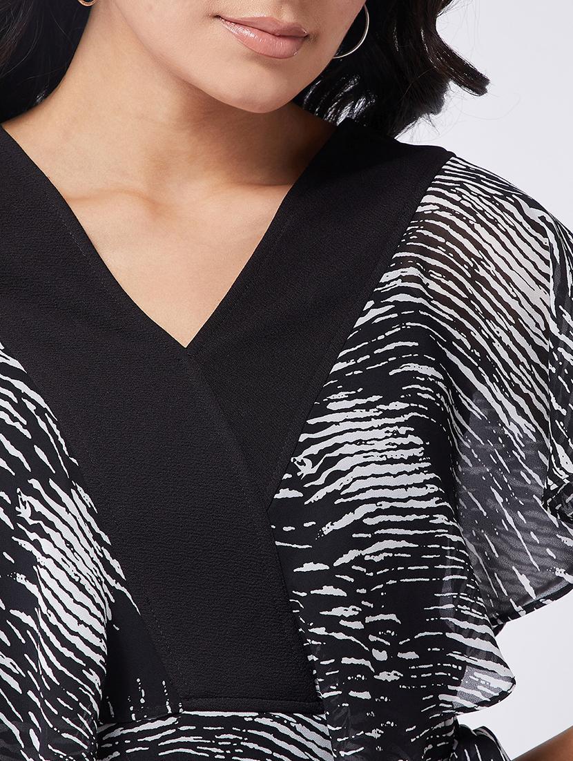 women printed batwing sleeves crop top - 21651117 - Standard Image - 4