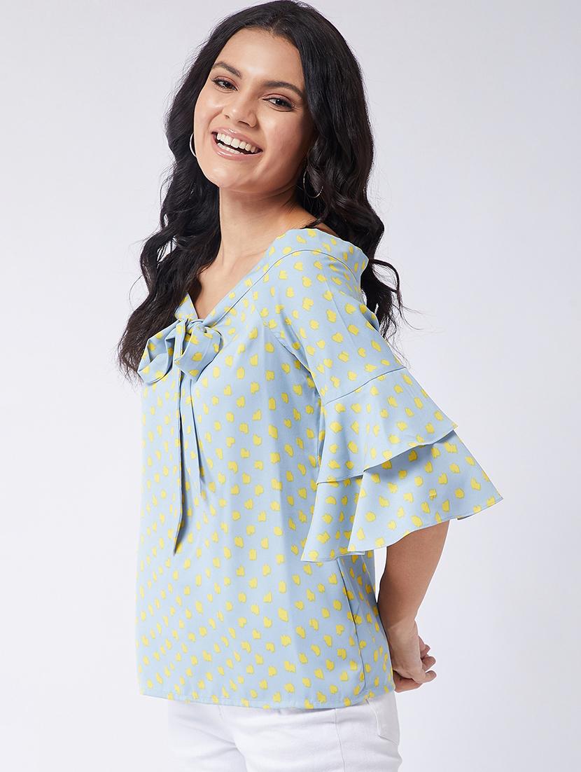 women printed bell sleeves regular top - 21651123 -  Standard Image - 1