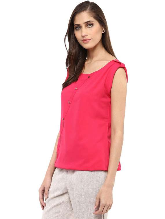 women solid sleeveless regular top - 21651134 - Standard Image - 1