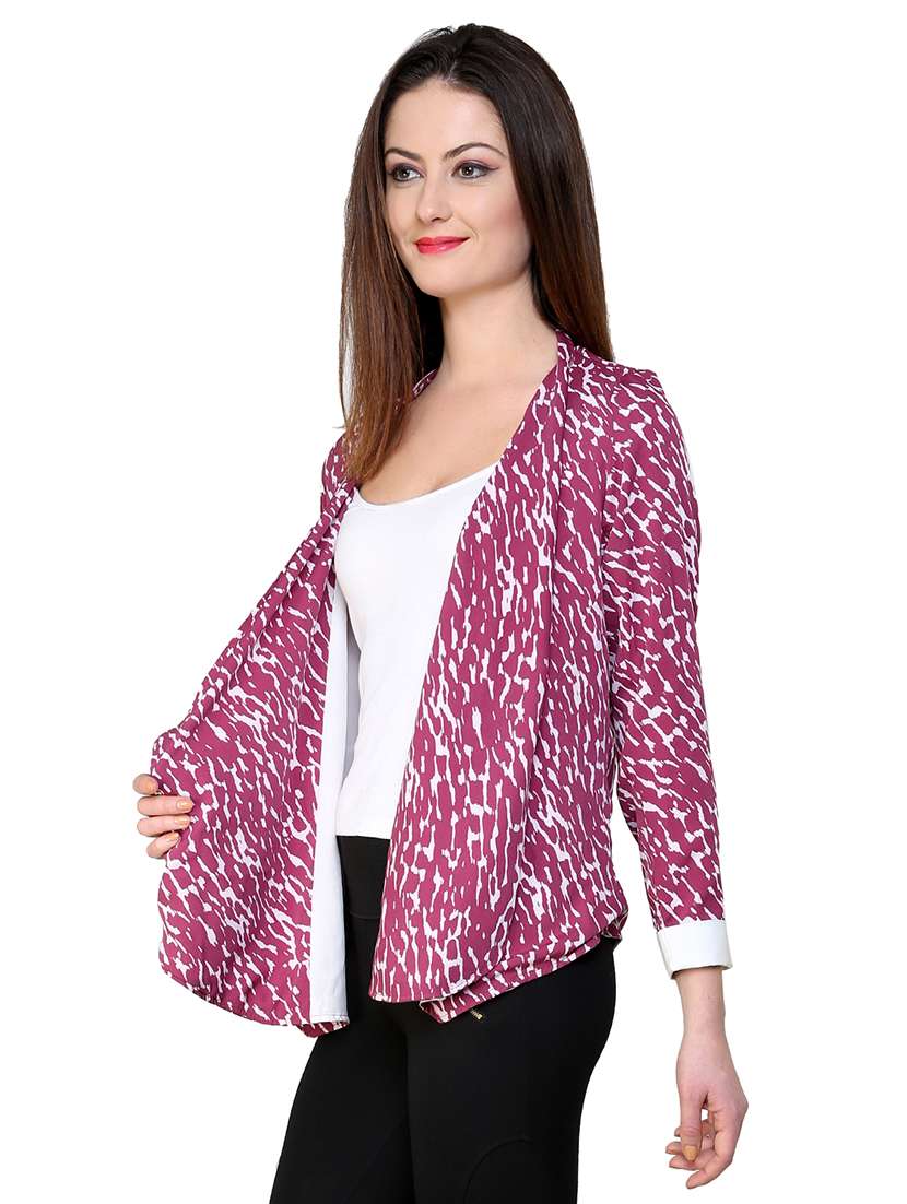 women printed casual blazer - 21651161 - Standard Image - 1