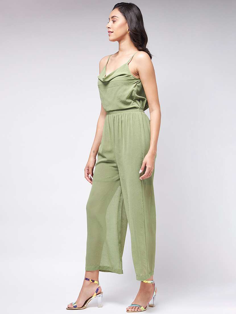 women solid sleeveless full length jumpsuit - 21651171 - Standard Image - 1