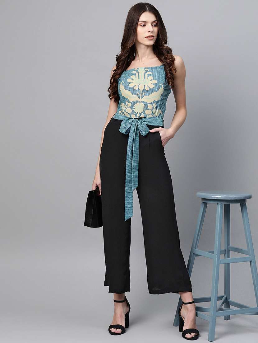 women printed full length jumpsuit
