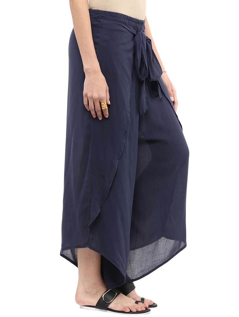 women solid mid rise relaxed fit trouser - 21651211 -  Standard Image - 1