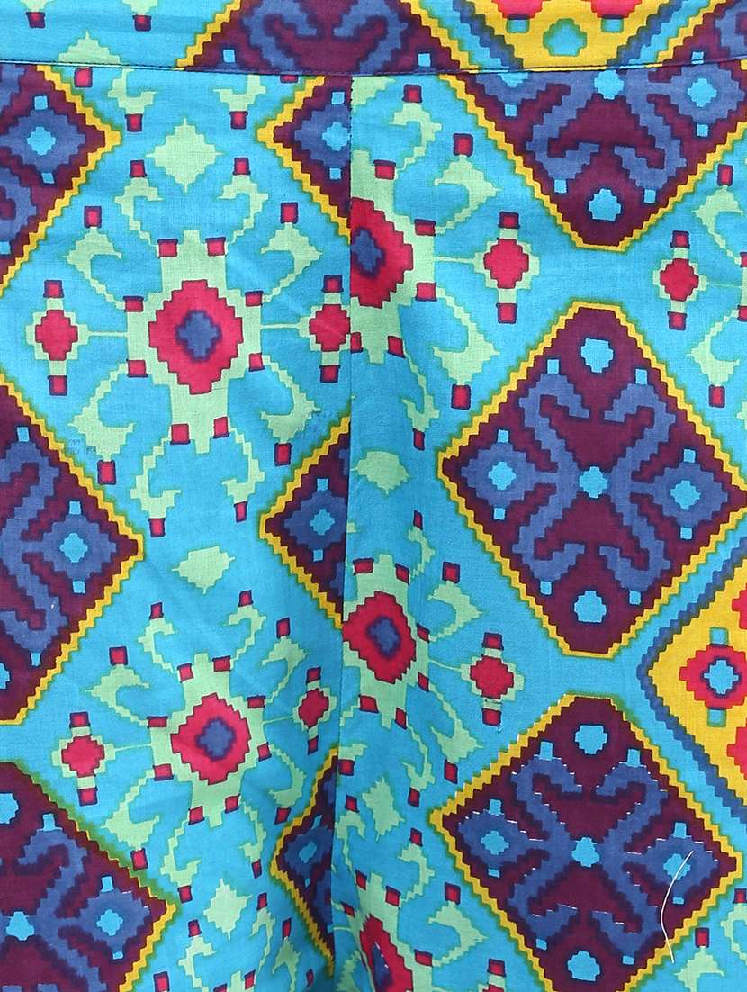 women printed mid rise relexed fit trouser - 21651212 -  Standard Image - 4