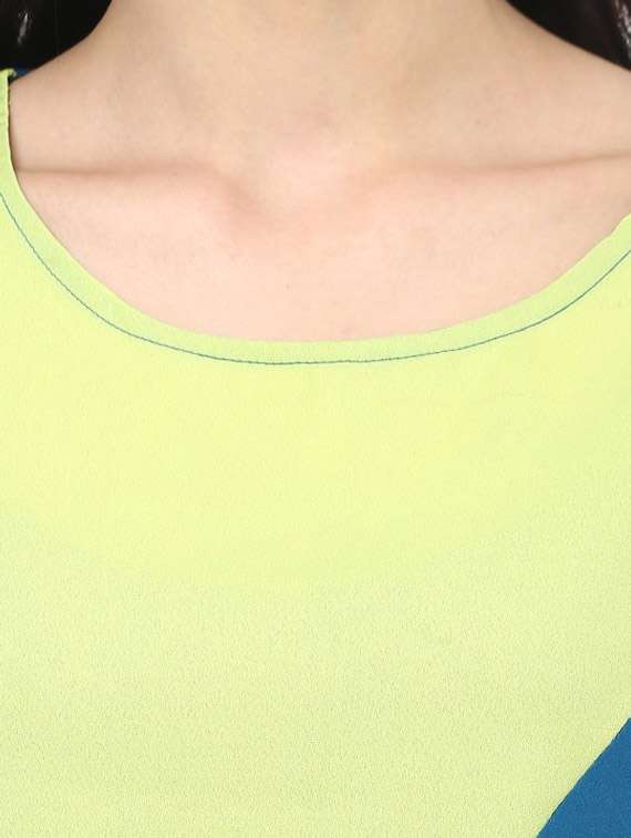 women color block short sleeve regular top - 21651259 - Standard Image - 4