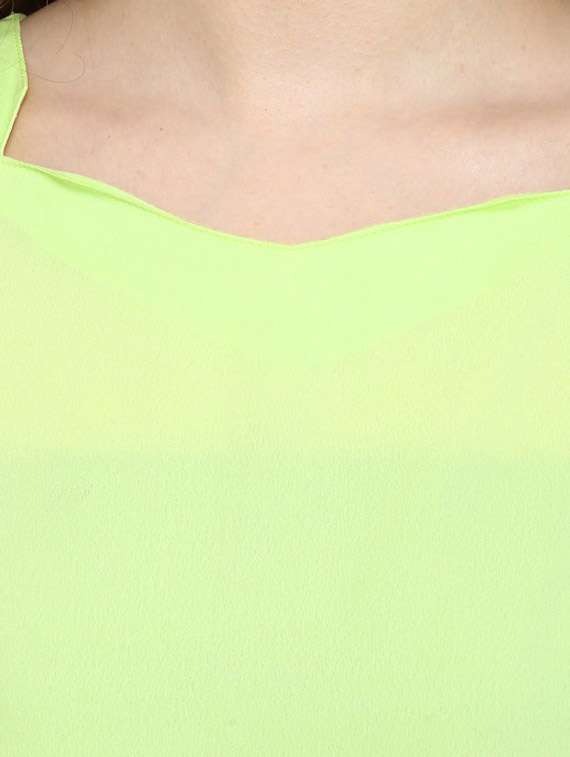 women neon solid short sleeve regular top - 21651343 - Standard Image - 4